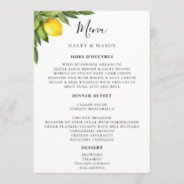 シックなタイポグラフィ素朴ウォーターカラーレモン メニュー