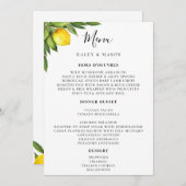 シックなタイポグラフィ素朴ウォーターカラーレモン メニュー (正面/裏面)