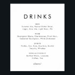 シックなタイポグラフィ結婚のドリンクのメニューサイン ポスター<br><div class="desc">このシックな結婚タイポグラフィのドリンクのメニューの看板は、のモダンための結婚に最適だ。このシンプルデザインはクラシックミニマルな白黒タイポグラフィと素朴なボホを備えた感じ。任意の色でカスタマイズ可能保デザインとエレガント現状のまま、または独自のグラフィックとアートワークを追加してカスタマイズ。</div>