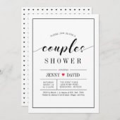 シックなタイポグラフィ結婚ズカップルシャワー招待状 招待状 (正面/裏面)