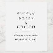 シックなタイポグラフィ結婚ズワインラベル ワインラベル (シングルラベル)