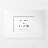 シックなタイポグラフィ結婚写真のオールインワン 三つ折り招待状 (カバー)