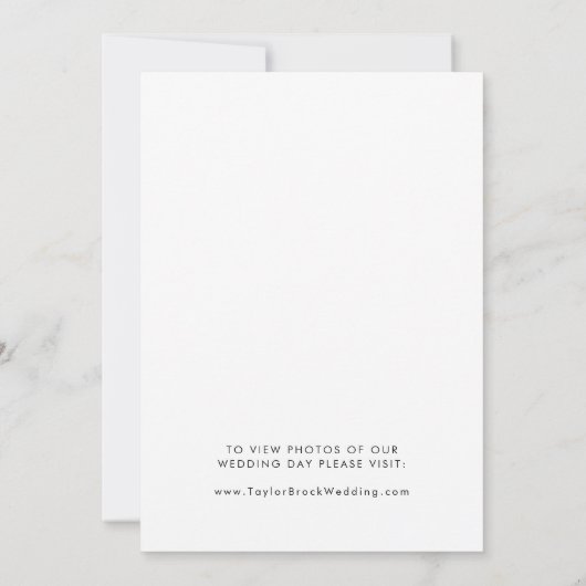 シックなタイポグラフィ駆け落ち告知 案内状 (裏面)