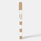 シックなタンと白ストライプのモノクロ文字 Case-Mate iPhoneケース (裏面 / 左)