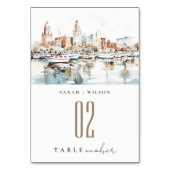 シックなタンパフロリダスカイラインウォーター結婚カラー テーブルナンバー (正面)