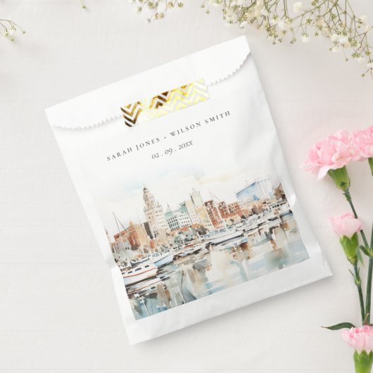 シックなタンパフロリダスカイラインウォーター結婚カラー フェイバーバッグ (封をした状態)