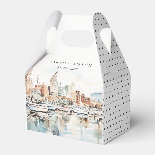 シックなタンパフロリダスカイラインウォーター結婚カラー フェイバーボックス (正面サイド)