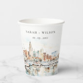 シックなタンパフロリダスカイラインウォーター結婚カラー 紙コップ (正面)