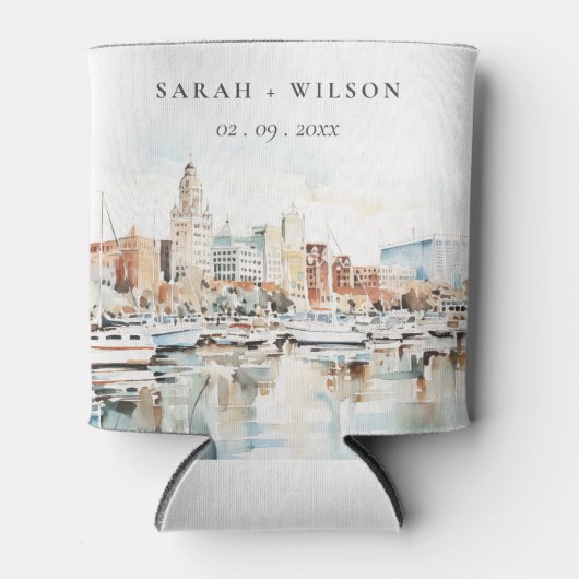 シックなタンパフロリダスカイラインウォーター結婚カラー 缶クーラー (正面)