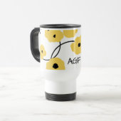 シックなタンブラーモダン_黄色と黒のケシ トラベルマグ (正面左)