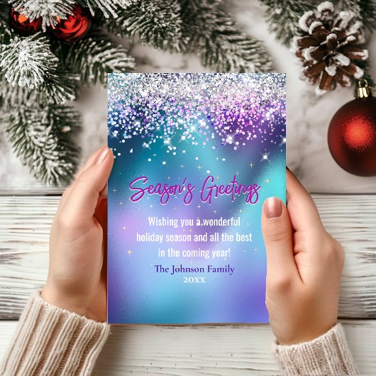 シックなターコイズパープルグリッタークリスマス新年