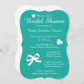 シックなターコイズブルーブライダルシャワー招待状 招待状 (正面/裏面)