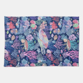 シックなタートルサンゴ キッチンタオル (横)