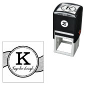 シックなダイアモンズウェーブリガーリーボングラムモノグラム名 セルフインキングスタンプ (インサイチュ)