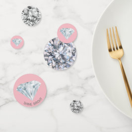 シックなダイヤモンドジェムストーンオンライトバラ金ゴールドテーブル コンフェッティ