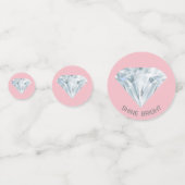 シックなダイヤモンドジェムストーンオンライトバラ金ゴールドテーブル コンフェッティ (裏面)