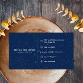 シックなダイヤモンドブルーアゲートイニシャルBレターモノグラム 名刺