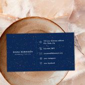 シックなダイヤモンドブルーアゲートイニシャルDレターモノグラム 名刺