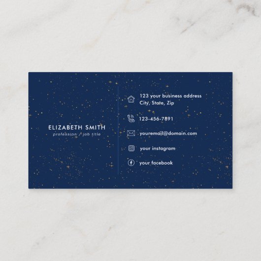 シックなダイヤモンドブルーアゲートイニシャルEレターモノグラム 名刺 (裏面)