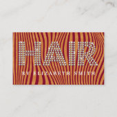 シックなダイヤモンド金ゴールドバーガンディヘアードレッサーヘアスタイリスト 名刺 (正面)