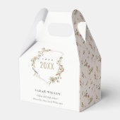 シックなダスキーピンク赤面ワイルドフラワークレスト卒業 フェイバーボックス (裏面サイド)