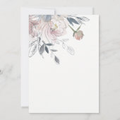 シックなダスキー赤面ウォーターカラーフローラ誕生日 招待状 (裏面)