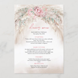 シックなダスティピンクのバラセージ緑のパンパスメニュー メニュー