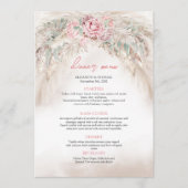 シックなダスティピンクのバラセージ緑のパンパスメニュー メニュー (正面)