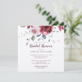 シックなダスティピンクローズバーガンディブライダルシャワーインビタ 招待状 (スタンド正面)