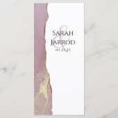 シックなダスティピンク結婚のメニュー メニュー (裏面)