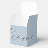 シックなダスティブルー結婚のウェルカムオファーボックス フェイバーボックス (オープン)