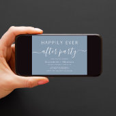 シックなダスティブルー結婚ズの後パーティー 招待状