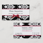 シックなダマスク織のカスタムな名刺 名刺 (正面/裏面)