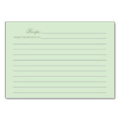 シックなダマスク織及びストライプのレシピカード テーブルナンバー (裏面)