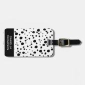 シックなダルマティアンドッグプリントパターンアドベンチャートラベル ラゲッジタグ (正面横)