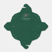 シックなダークグリーンカスタムの卒業式パーティフォーチュン フェイバーボックス (折り畳みなし)