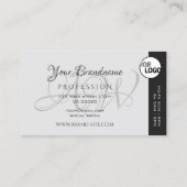 シックなダークグレーとライトグレカラフルーのストライプロゴを追加 名刺 (裏面)