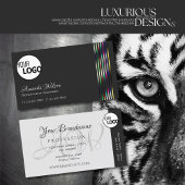 シックなダークグレーとライトグレカラフルーのストライプロゴを追加 名刺