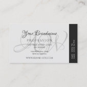 シックなダークグレーとライトグレーカラフルのストライプイニシャル 名刺 (裏面)