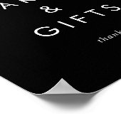 シックなダークブラックキャップ卒業カードとギフト ポスター (角)