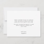 シックなダークブラックグラッドキャップ卒業サンキューカード サンキューカード (裏面)