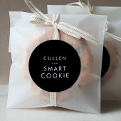 シックなダークブラックワンクッキー頭が切れるの卒業のお願い ラウンドシール