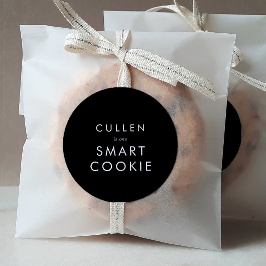 シックなダークブラックワンクッキー頭が切れるの卒業のお願い ラウンドシール