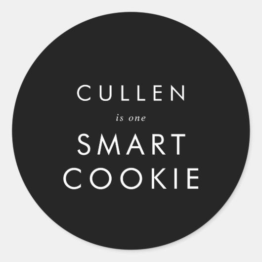 シックなダークブラックワンクッキー頭が切れるの卒業のお願い ラウンドシール (正面)