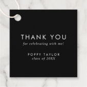 シックなダークブラック卒業ありがとう フェイバータグ (正面)