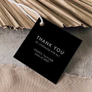 シックなダークブラック卒業ありがとう フェイバータグ