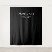 シックなダークブラック大学院卒業写真背景 タペストリー (正面)