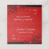 シックなダークレッドゴシックハイビスカスフローラ折り畳みテーブル プレイスカード (外部開封)