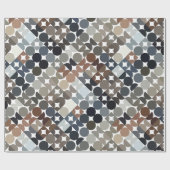 シックなチューペベージュグレータンブラウンサークルパターン ラッピングペーパー (フラット)