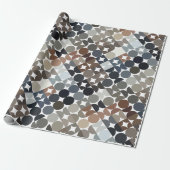 シックなチューペベージュグレータンブラウンサークルパターン ラッピングペーパー (アンロールド)